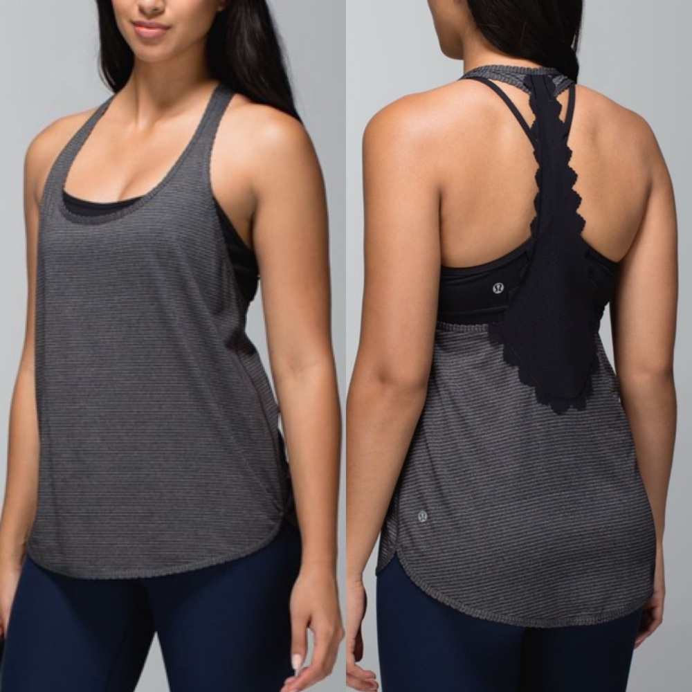 lululemon 105 F Singlet‎ Lacer-Cut Heathered Black
